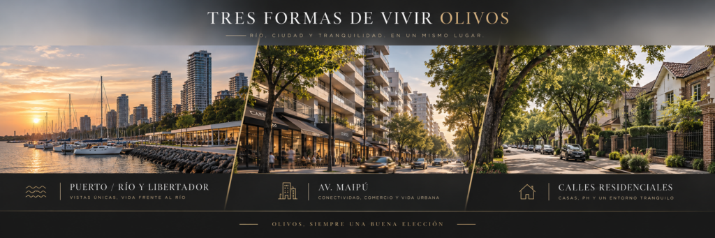 Olivos: Puerto, Avenida Maipú y calles residenciales de Zona Norte
