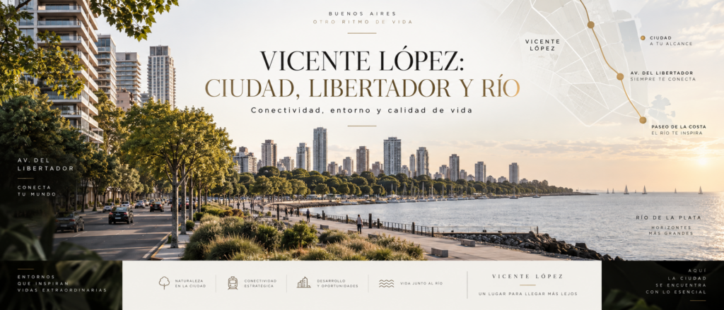 Vicente López: Avenida del Libertador, río y Paseo de la Costa