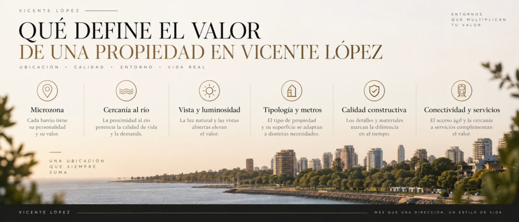Tasación de propiedades en Vicente López: ubicación, vista, calidad y conectividad